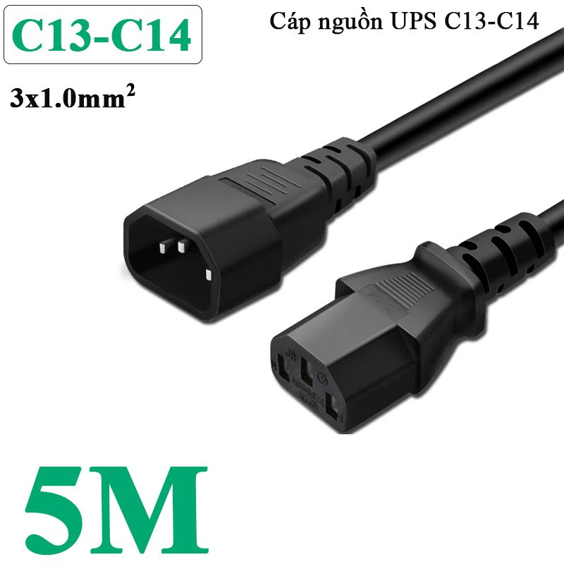 Cáp nguồn C13 C14 3x1mm 10A-250V 1 mét 1.8 mét 3 mét - Phụ Kiện Điện Tử Việt Nam