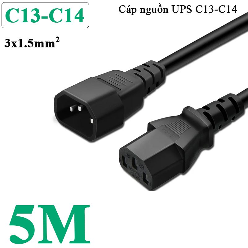 Cáp nguồn C13 C14 3x1.5mm 10A-250V 1 mét 1.8 mét 3 mét - Phụ Kiện Điện Tử Việt Nam