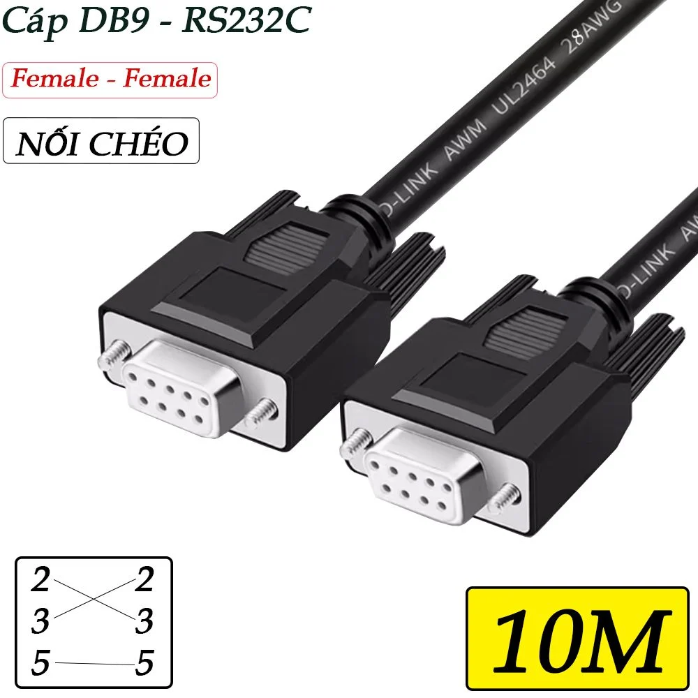 Cáp cổng COM RS232C nối chéo 2M | 3M | 5M | 10M | 15M | 20M - Phụ Kiện Điện Tử Việt Nam