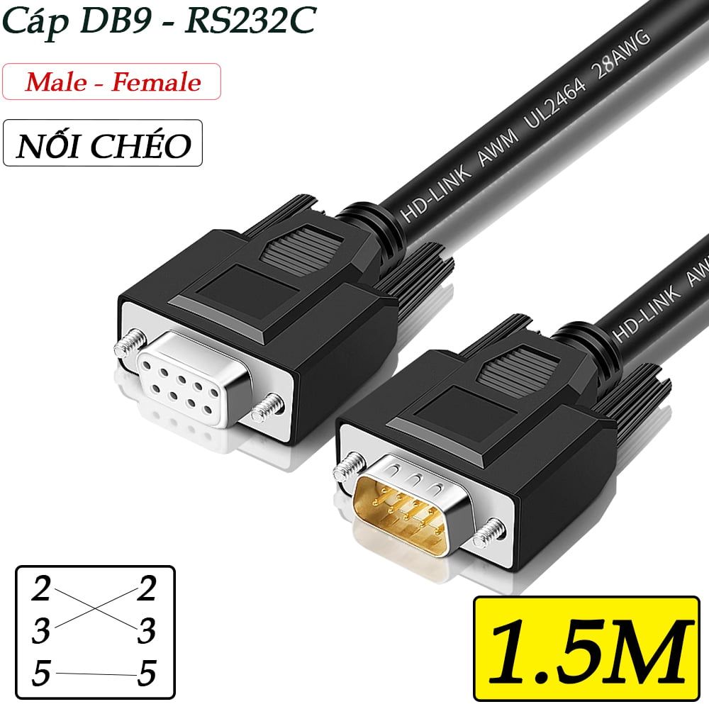Cáp cổng COM RS232C nối chéo 2M | 3M | 5M | 10M | 15M | 20M - Phụ Kiện Điện Tử Việt Nam