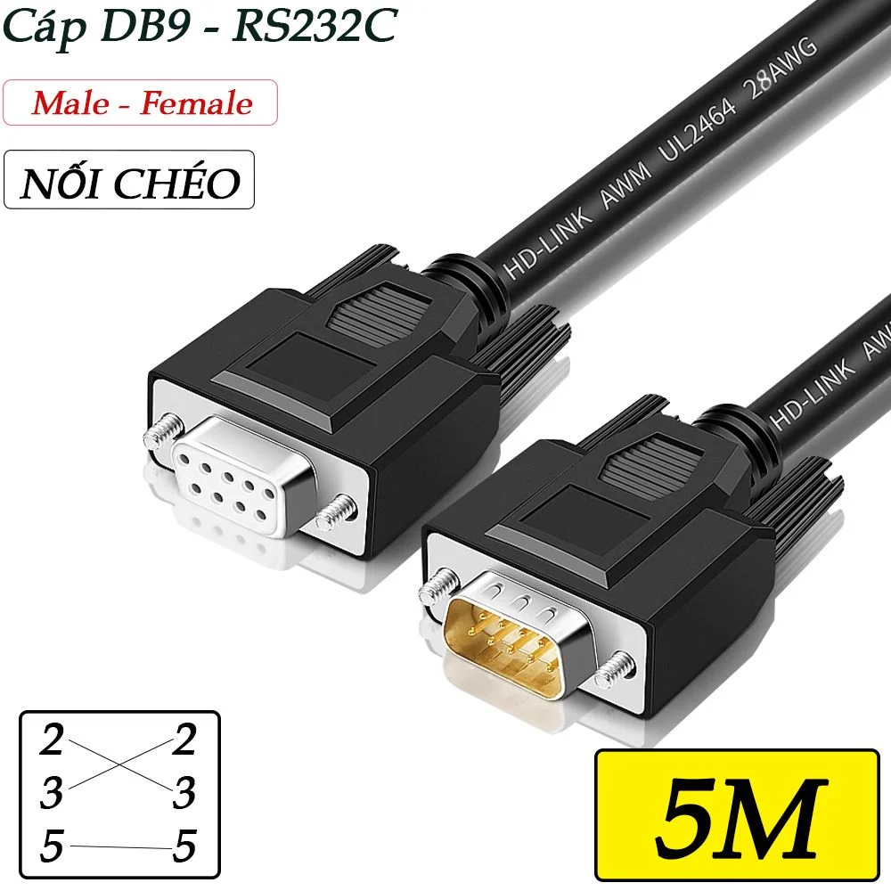 Cáp cổng COM RS232C nối chéo 2M | 3M | 5M | 10M | 15M | 20M - Phụ Kiện Điện Tử Việt Nam