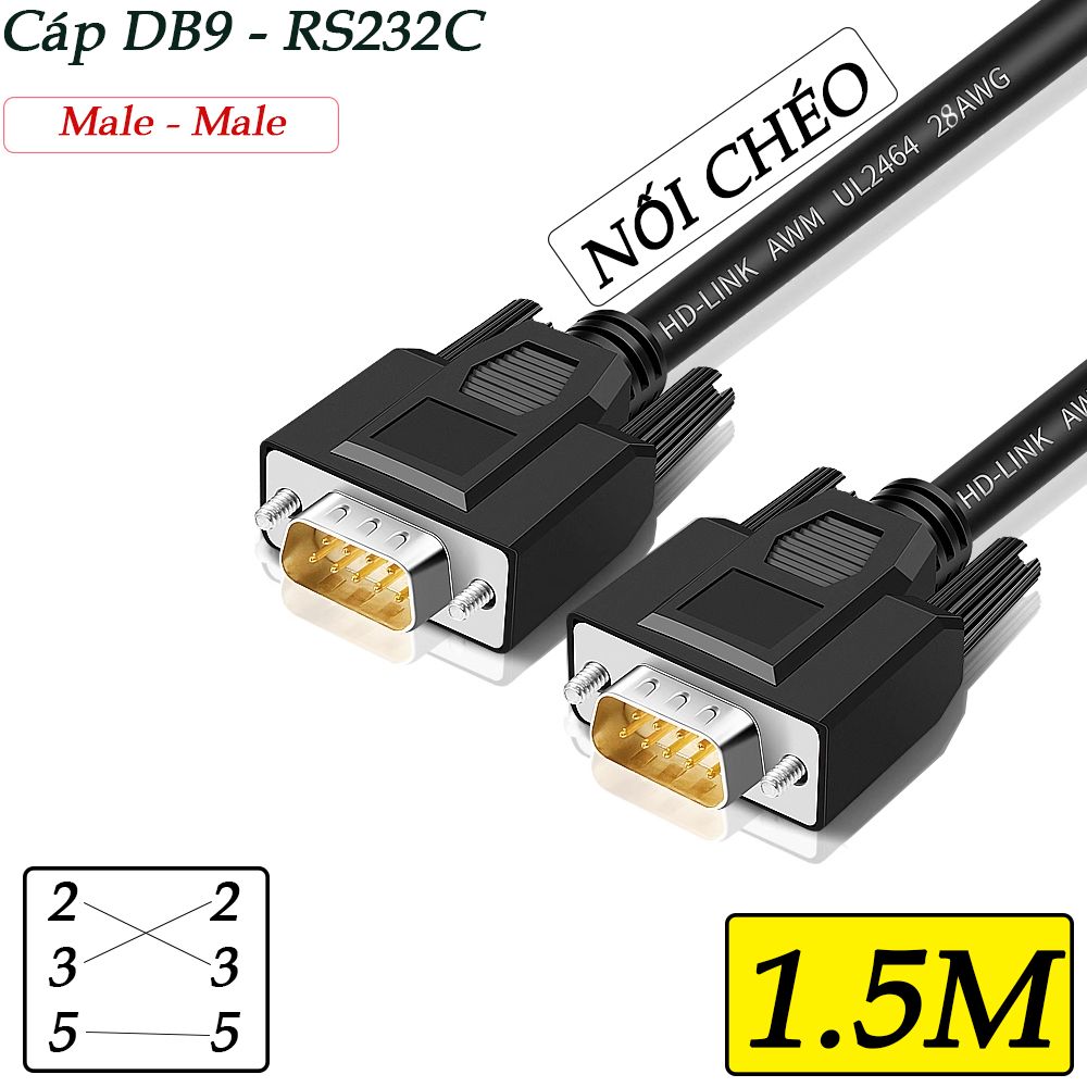 Cáp cổng COM RS232C nối chéo 2M | 3M | 5M | 10M | 15M | 20M - Phụ Kiện Điện Tử Việt Nam