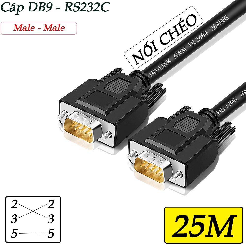 Cáp cổng COM RS232C nối chéo 2M | 3M | 5M | 10M | 15M | 20M - Phụ Kiện Điện Tử Việt Nam