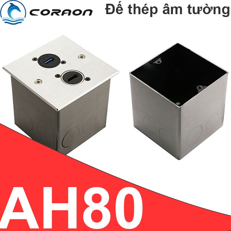 Đế vuông thép dày âm tường chịu lực lắp âm tường âm sàn - Hộp thép Đế âm Đế nổi vuông Coraon MH80 - Phụ Kiện Điện Tử Việt Nam