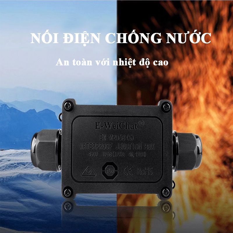 Hộp nối điện chống nước 2 ngả chuẩn IP68 chính hãng E-Weichat EW-M2068S-2T - Phụ Kiện Điện Tử Việt Nam