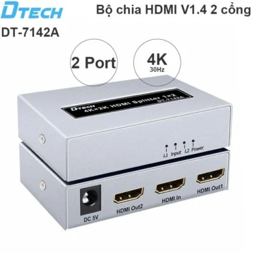 Bộ chia HDMI V1.4 4K30Hz 3D 2 cổng DTECH DT-7142A - Phụ Kiện Điện Tử Việt Nam