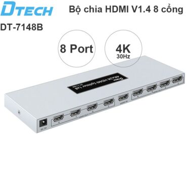 Bộ chia HDMI V1.4 4K30Hz 3D 8 cổng DTECH DT-7148A - Phụ Kiện Điện Tử Việt Nam