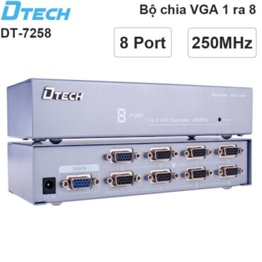 Bộ chia VGA 1 ra 8 250MHz DTECH DT-7258 - Phụ Kiện Điện Tử Việt Nam