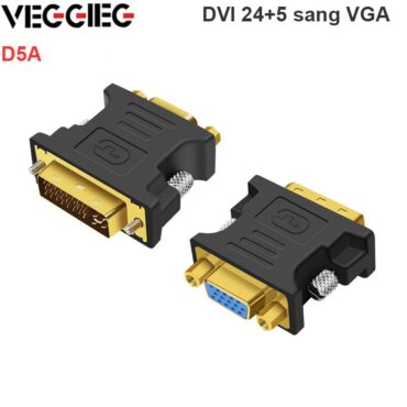 Đầu đổi DVI I 24+5 sang VGA 1080P Veggieg D5A - Phụ Kiện Điện Tử Việt Nam