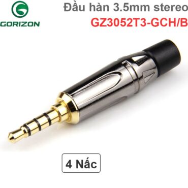 Đầu hàn giắc cắm audio 3.5mm stereo 4 nấc 5mm bẻ góc Gorizon GZ3052T3-GCH/B - Phụ Kiện Điện Tử Việt Nam