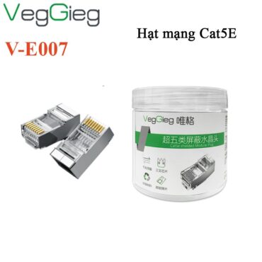 Hạt mạng, đầu bấm mạng CAT5E SFTP  đầu bọc kim loại VegGieg V-E007 ( hộp 100 hạt ) - Phụ Kiện Điện Tử Việt Nam