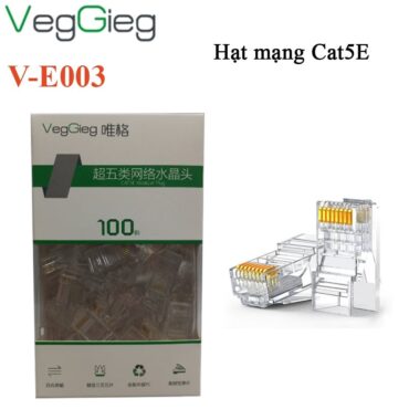 Hạt mạng, đầu bấm mạng CAT5E UTP VegGieg V-E003 ( hộp 100 hạt ) - Phụ Kiện Điện Tử Việt Nam