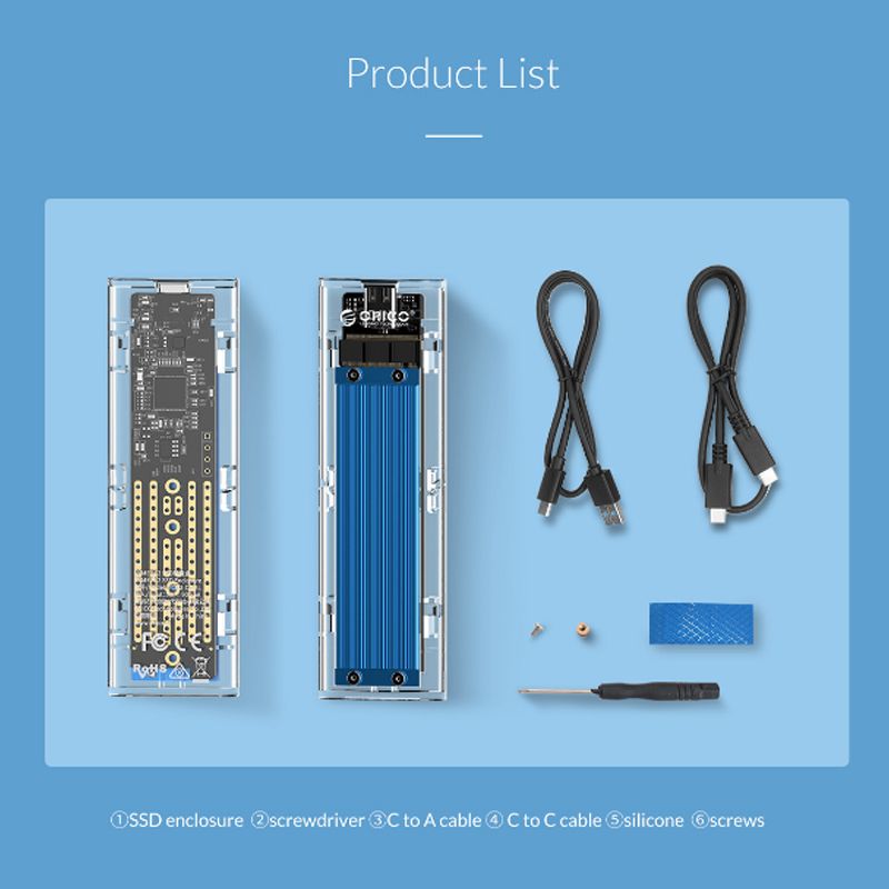 HDD box NVMe M.2 USB 3.1 type-C gen 2 10Gbps Orico TCM2-C3 - Phụ Kiện Điện Tử Việt Nam