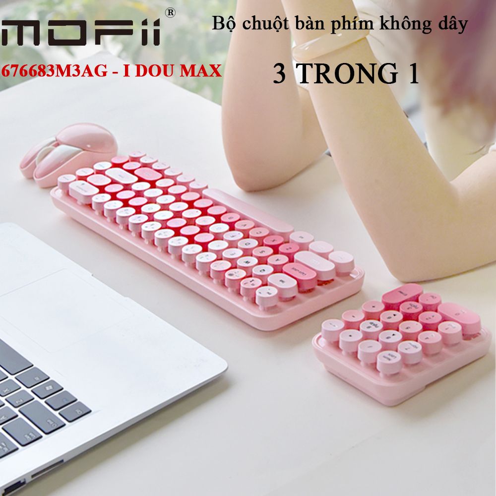 Bàn phím chuột không dây 3 trong 1 hình thỏ Kute chính hãng Mofii SMK676683M3AG - Phụ Kiện Điện Tử Việt Nam