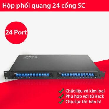 Hộp phối quang 24 cổng SC vỏ kim loại dùng trong tủ rack 24FO - Phụ Kiện Điện Tử Việt Nam
