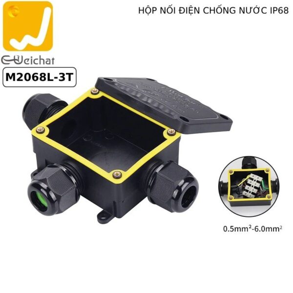 Hộp nối chia điện chống nước IP68 chữ T hãng E-Weichat EW-2068L-T