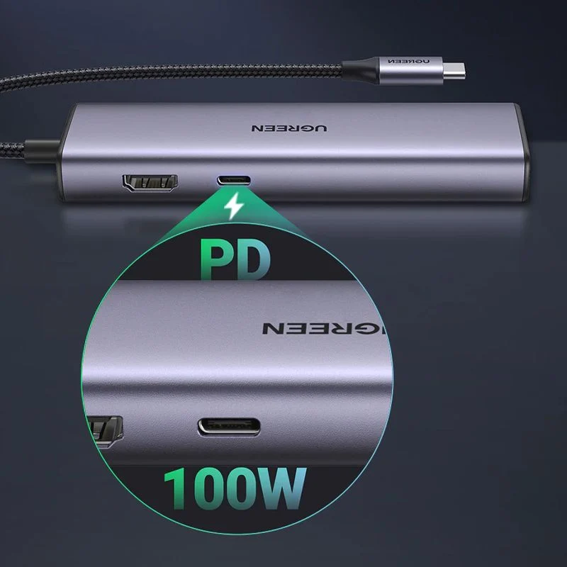 Bộ chuyển USB Type-C 7 in 1 Sang HDMI 4K@30HZ + USB 3.0*2 + SD/TF + PD 100W Ugreen 90568 - Phụ Kiện Điện Tử Việt Nam