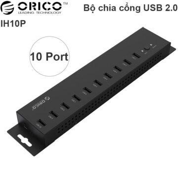 Bộ chia USB 2.0 công nghiệp 20 cổng vỏ kim loại cấp nguồn ngoài Orico IH20P - Phụ Kiện Điện Tử Việt Nam
