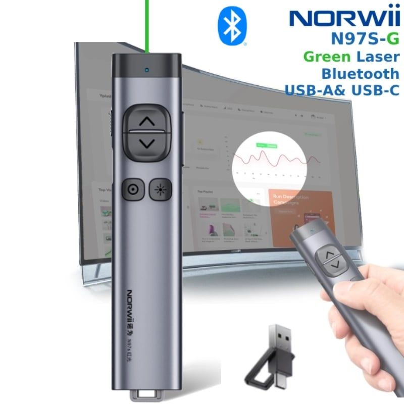 Bút trình chiếu Bluetooth dùng cho màn hình LED Norwii N97S-R laser màu đỏ - Phụ Kiện Điện Tử Việt Nam
