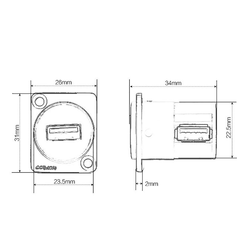 Đầu cắm USB 3.0 female kèm mặt bắt vít âm tường âm sàn LC-USB-BL (cắm ngang) - Phụ Kiện Điện Tử Việt Nam
