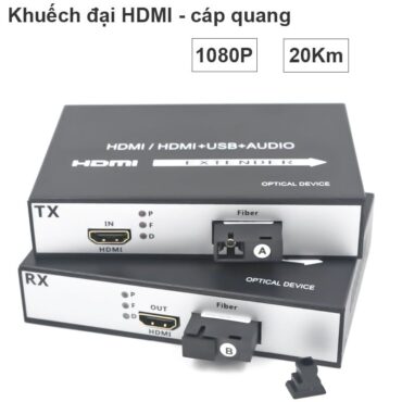 Bộ khuếch đại kéo dài tín hiệu HDMI qua cáp quang full HD1080P 20Km - Phụ Kiện Điện Tử Việt Nam