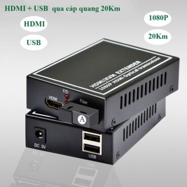Bộ khuếch đại kéo dài tín hiệu HDMI qua cáp quang full HD1080P 20Km có USB KVM - Phụ Kiện Điện Tử Việt Nam