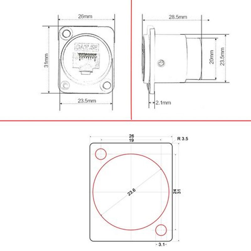 Đầu cắm bấm cáp mạng âm tường âm sàn CAT6 I Nhân mạng RJ45/CAT6E âm tườngCoraon LC-CAT6A - Phụ Kiện Điện Tử Việt Nam