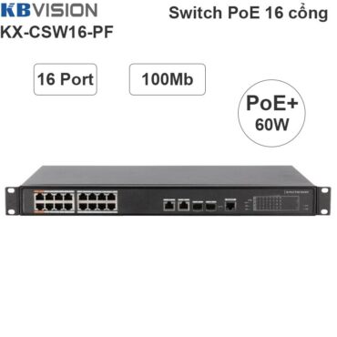 Switch Bộ chia 16 cổng PoE 802.3at PoE+/af 190W KBVISION KX-CSW16-PF - Phụ Kiện Điện Tử Việt Nam