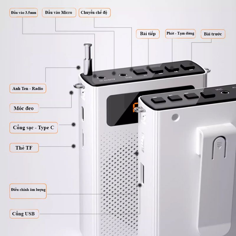 Loa trợ giảng có dây Bluetooth FM chính hãng Shidu SD-S268 - Phụ Kiện Điện Tử Việt Nam