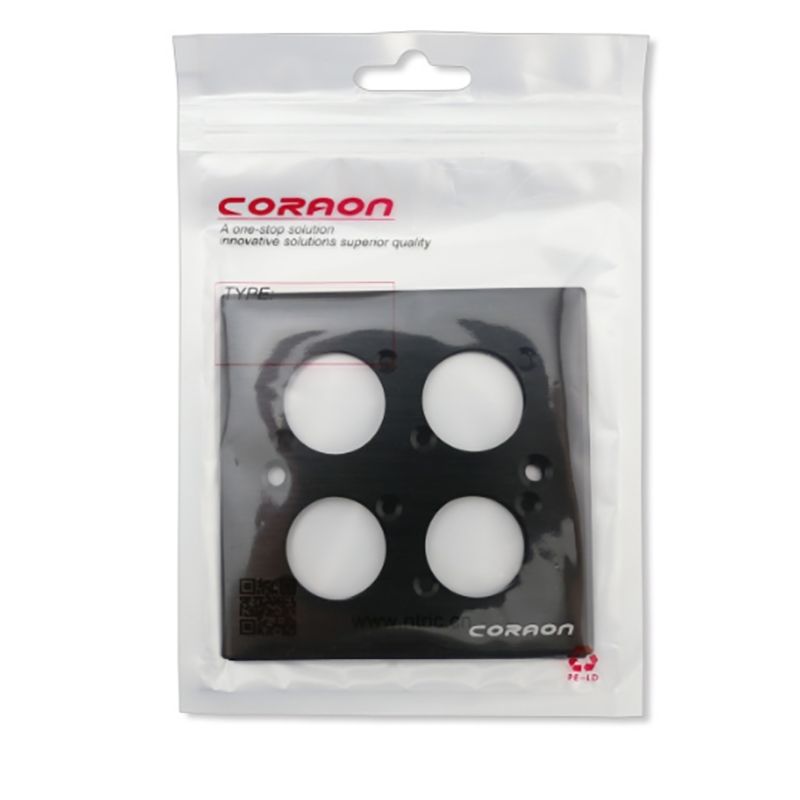 Mặt nạ ổ cắm 4 nhân cho đế âm tường âm sàn Coraon 86A-4-W | 86A-4-B (đen/trắng) - Phụ Kiện Điện Tử Việt Nam