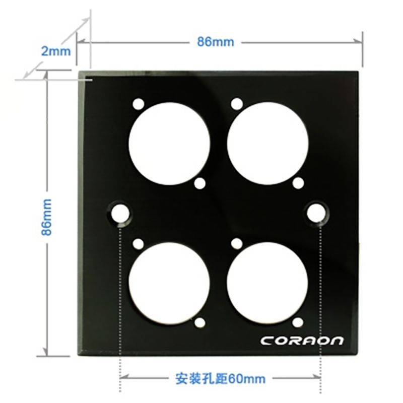 Mặt nạ ổ cắm 4 nhân cho đế âm tường âm sàn Coraon 86A-4-W | 86A-4-B (đen/trắng) - Phụ Kiện Điện Tử Việt Nam
