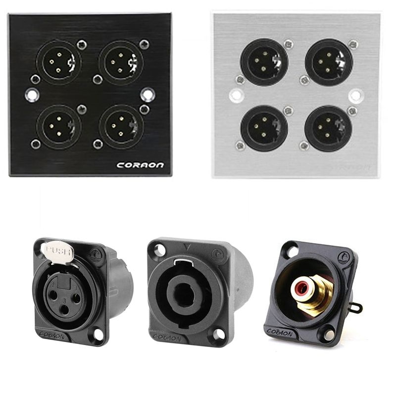 Mặt nạ ổ cắm 4 nhân cho đế âm tường âm sàn Coraon 86A-4-W | 86A-4-B (đen/trắng) - Phụ Kiện Điện Tử Việt Nam
