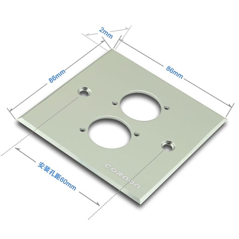 Mặt nạ ổ cắm 2 nhân cho đế âm tường âm sàn Coraon 86A-2-W | 86A-2-B (đen/trắng) - Phụ Kiện Điện Tử Việt Nam