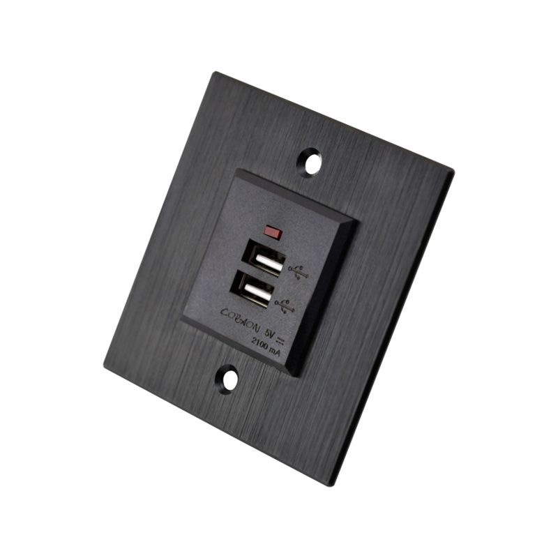 Ổ cắm điện USB 2 cổng kèm mặt nhôm vuông lắp âm tường âm sàn Coraon 86A-USB - Phụ Kiện Điện Tử Việt Nam
