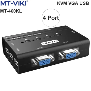 Auto KVM Switch VGA USB 4 port -chuyển mạch 4 CPU ra 1 màn hình VGA kèm cáp MT-VIKI MT-460KL - Phụ Kiện Điện Tử Việt Nam