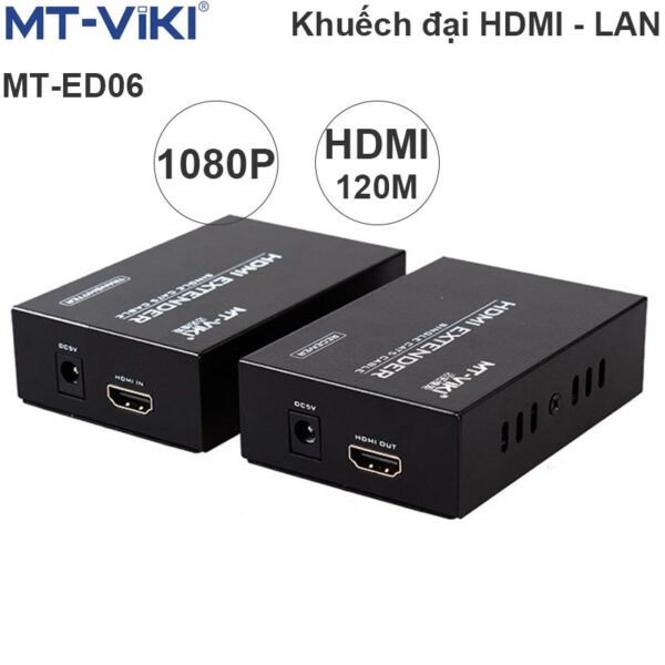 Bộ chuyển đổi HDMI sang LAN 200M IP Extender MT-VIKI MT-ED06 V1