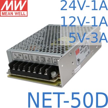 Nguồn AC LED 3 trong 1: 24V-1A l 12V-1A l 5V-3A Meanwell NET-50D - Phụ Kiện Điện Tử Việt Nam