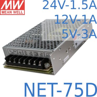 Nguồn AC LED 3 trong 1 24V-1.5A l 12V-1A l 5V-5A Meanwell NET-75D - Phụ Kiện Điện Tử Việt Nam
