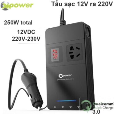 Bộ tẩu sạc chuyển nguồn 12V sang 220V 1 ổ điện, 4 cổng USB DC5V-2.4A/1.5A Xpower Nano O2 Series T1a - Phụ Kiện Điện Tử Việt Nam