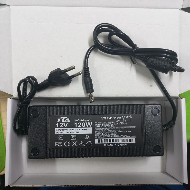 Nguồn adapter DC 12V10A chân 5.5*2.5mm 120W chính hãng TTA QWY-12100 - Phụ Kiện Điện Tử Việt Nam