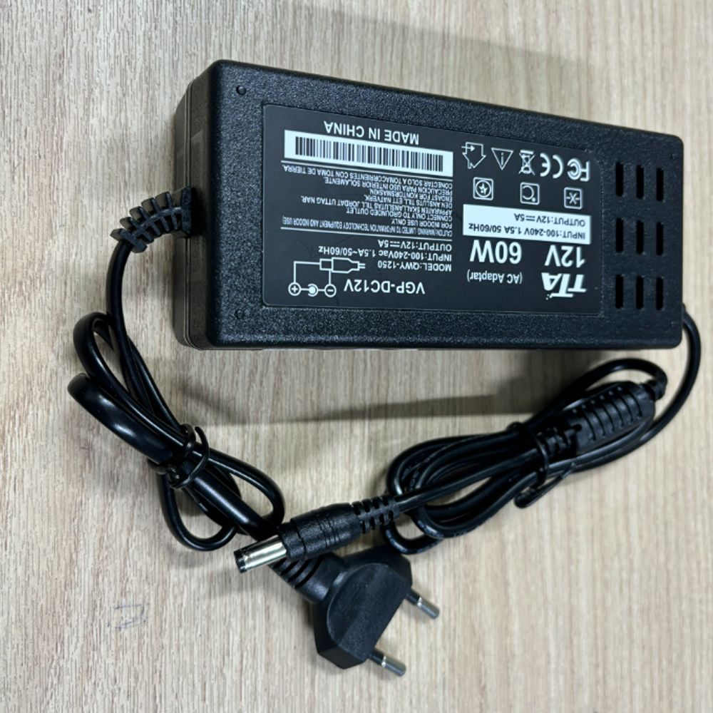 Nguồn adapter DC 12V5A chân 5.5*2.5mm 60W chính hãng TTA QWY-1250 - Phụ Kiện Điện Tử Việt Nam
