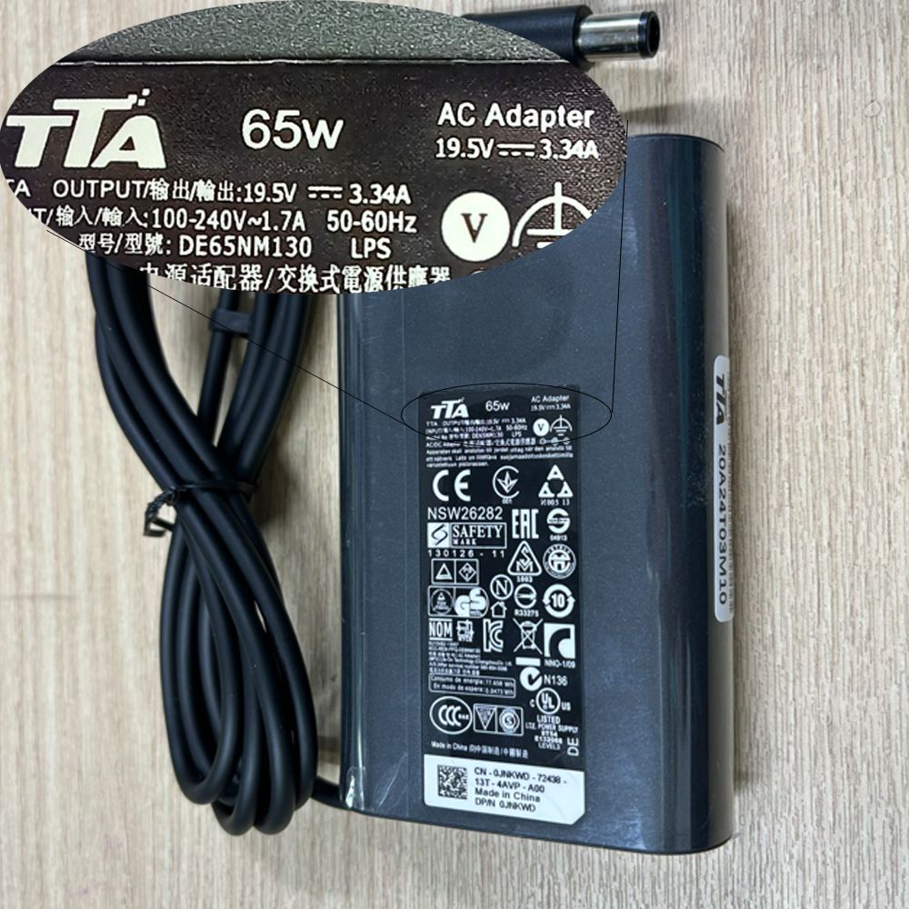 Bộ nguồn sạc pin laptop Dell 19.5V-3.34A 65W chân 7.4*5.0mm chính hãng TTA - DE-65NM130 - Phụ Kiện Điện Tử Việt Nam