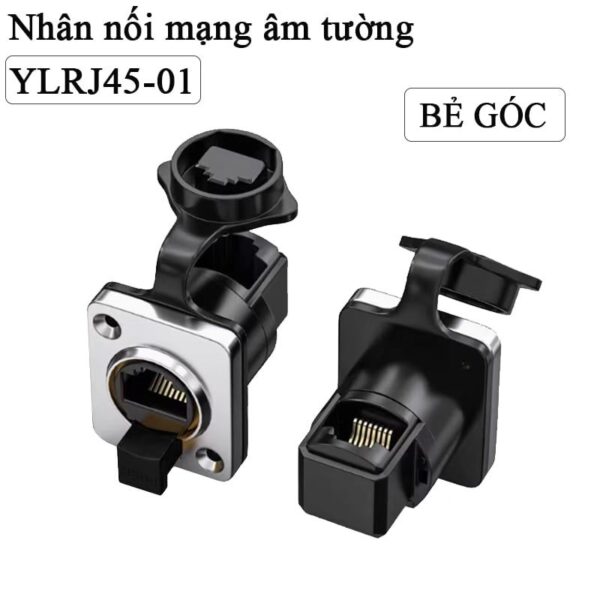 Nhân mạng RJ45 chống nước lắp bảng điều khiển YLRJ45-01 bẻ góc