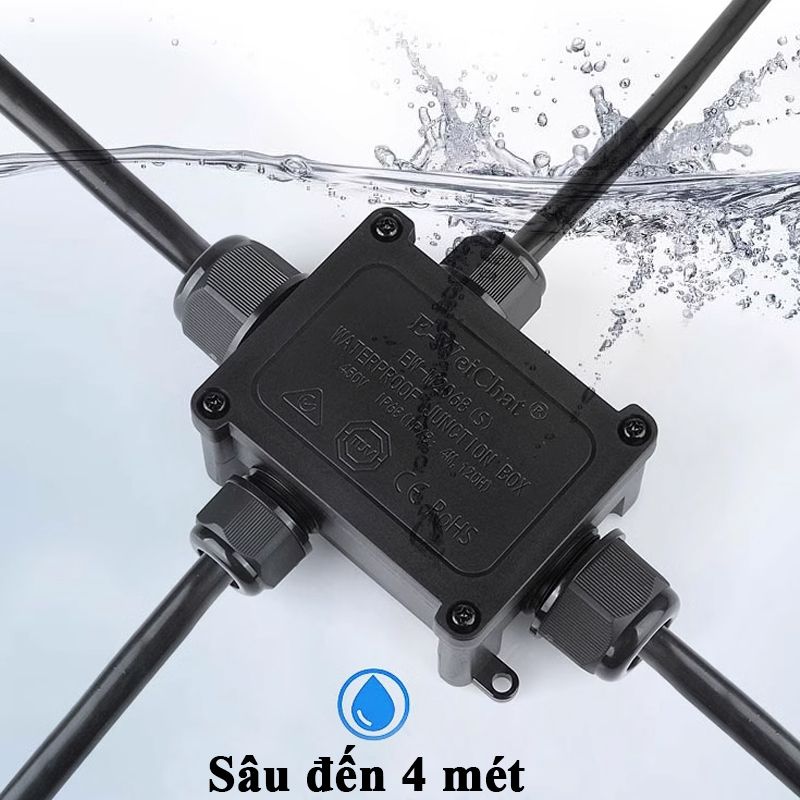 Hộp nối điện chống nước 4 ngả chuẩn IP68 chính hãng E-Weichat EW-M2068S-4TB - Phụ Kiện Điện Tử Việt Nam