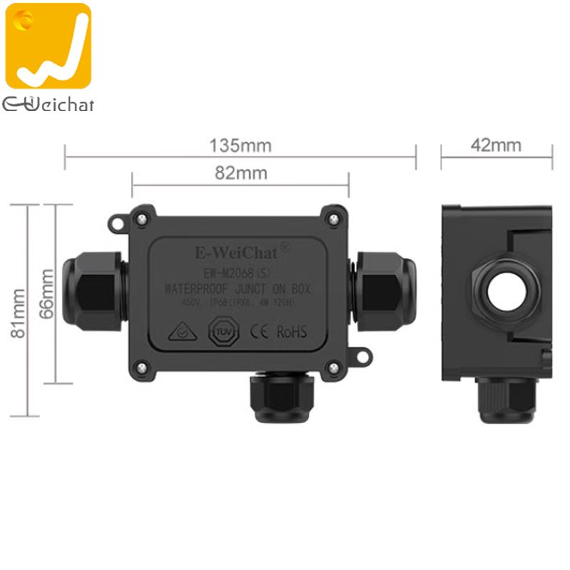 Hộp nối điện chống nước 3 ngả chuẩn IP68 chính hãng E-Weichat EW-M2068S-3T - Phụ Kiện Điện Tử Việt Nam