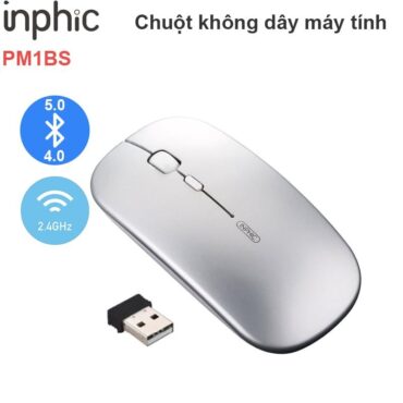 Chuột không dây 2.4GHz bluetooth 4.0 5.0 kết nối 3 thiết bị cho Laptop Smartphone Tablet Inphic PM1BS - Phụ Kiện Điện Tử Việt Nam