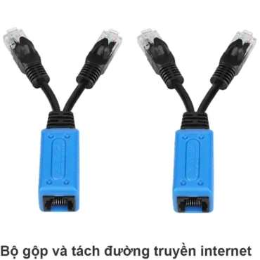 Thiết bị gộp 2 đường internet vào 1 dây mạng và tách thành 2 - Bộ gộp cáp mạng 2 vào 1 RJ45 Splitter uPoE - Phụ Kiện Điện Tử Việt Nam