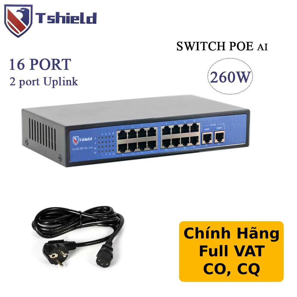 Switch mạng POE 4 cổng + 2 Uplink tốc độ 10/100Mbps chính hãng Tshield TS-G0402FNC - Phụ Kiện Điện Tử Việt Nam