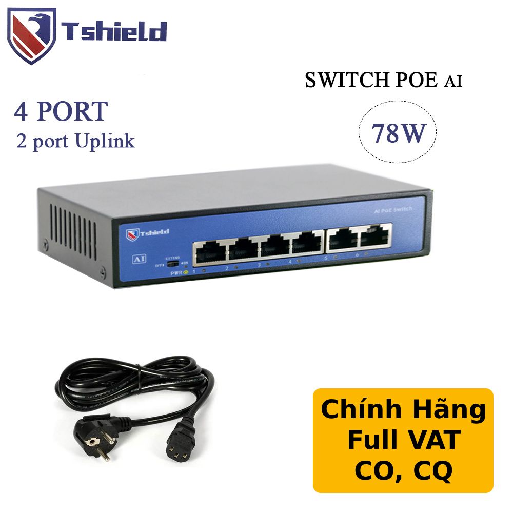 Switch mạng POE 8 cổng + 2 Uplink tốc độ 10/100Mbps chính hãng Tshield TS-G0802FNC - Phụ Kiện Điện Tử Việt Nam