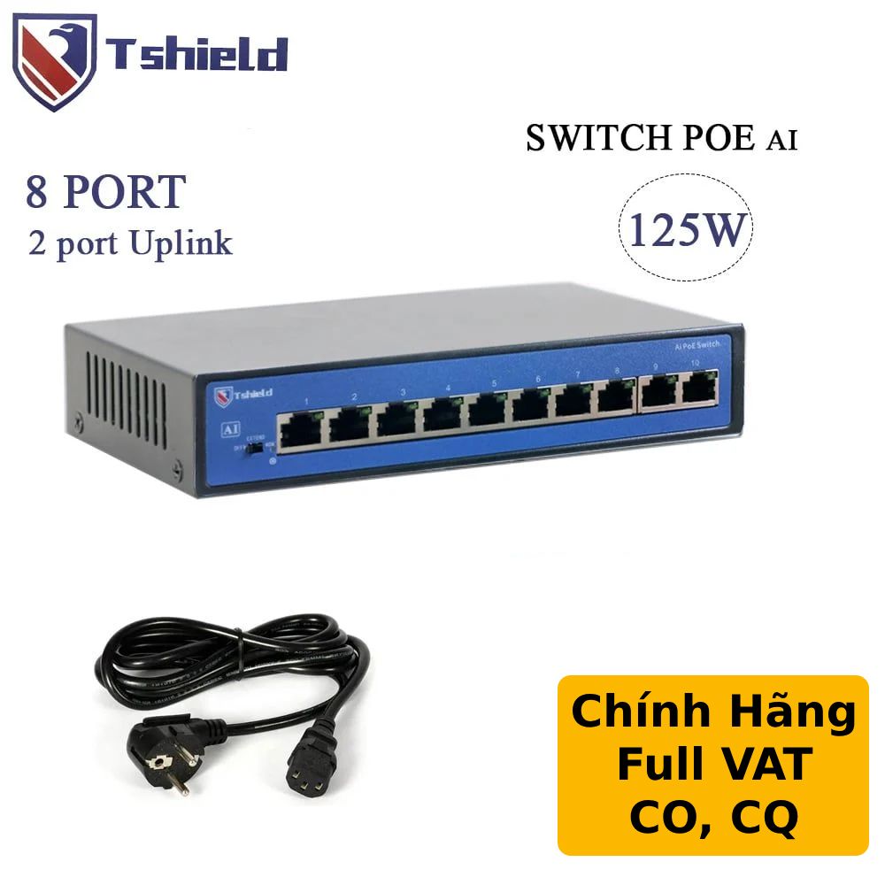 Switch mạng POE 4 cổng + 2 Uplink tốc độ 10/100Mbps chính hãng Tshield TS-G0402FNC - Phụ Kiện Điện Tử Việt Nam